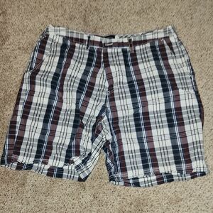 Croft & Barrow Mens Size 36 Plaid Flat Front Shorts